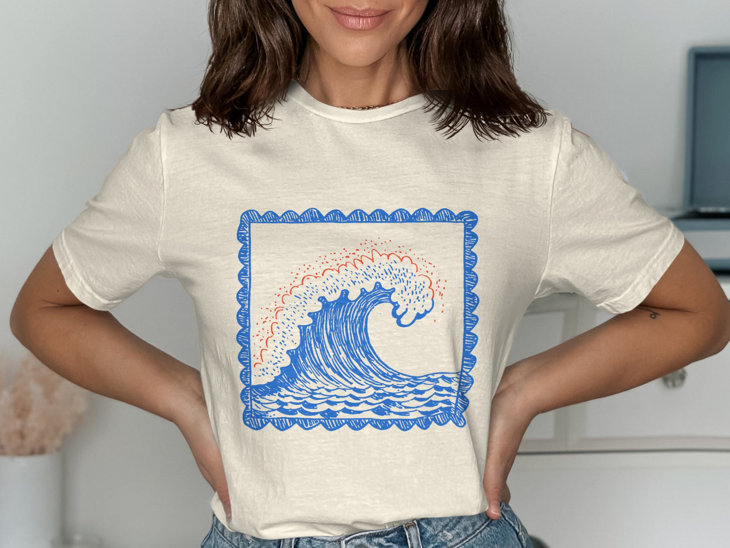 Wave Drawing Graphic Design T-Shirt product