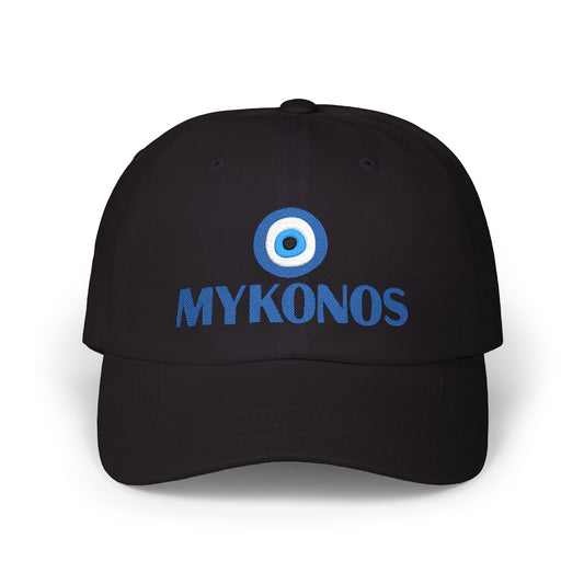 Mykonos Evil Eye Dad Cap — Embroidered Greek Island Baseball Hat