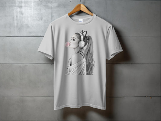 Stylish Graphic Tee with Headphone Girl Design product