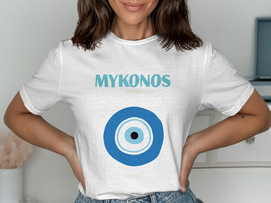 Mykonos Greece Blue Target Graphic T-Shirt product type