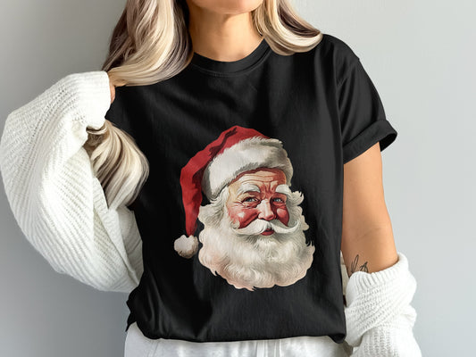 Santa Claus Black T-Shirt for Christmas Festive Wear product type