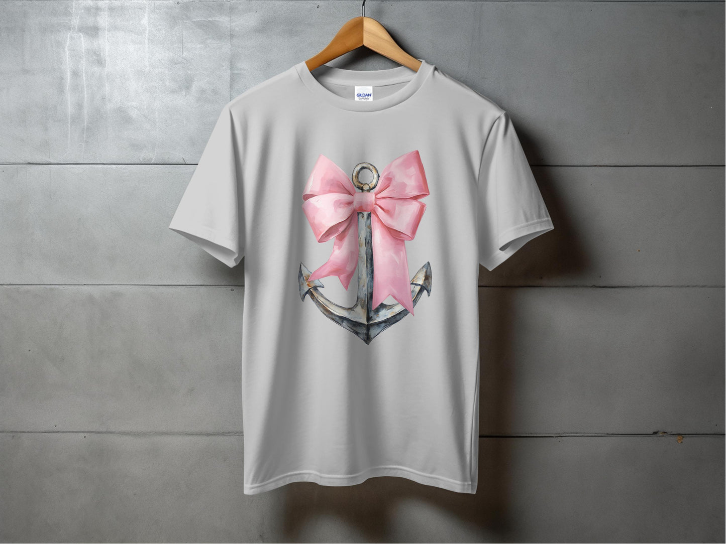 Stylish Anchor with Pink Bow Graphic T-shirt product