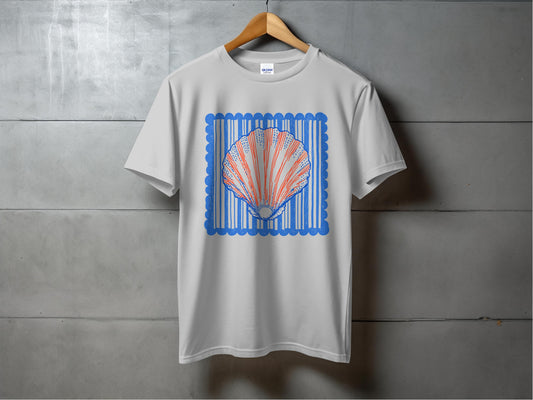 Stylish Seashell Graphic on White T-Shirt product