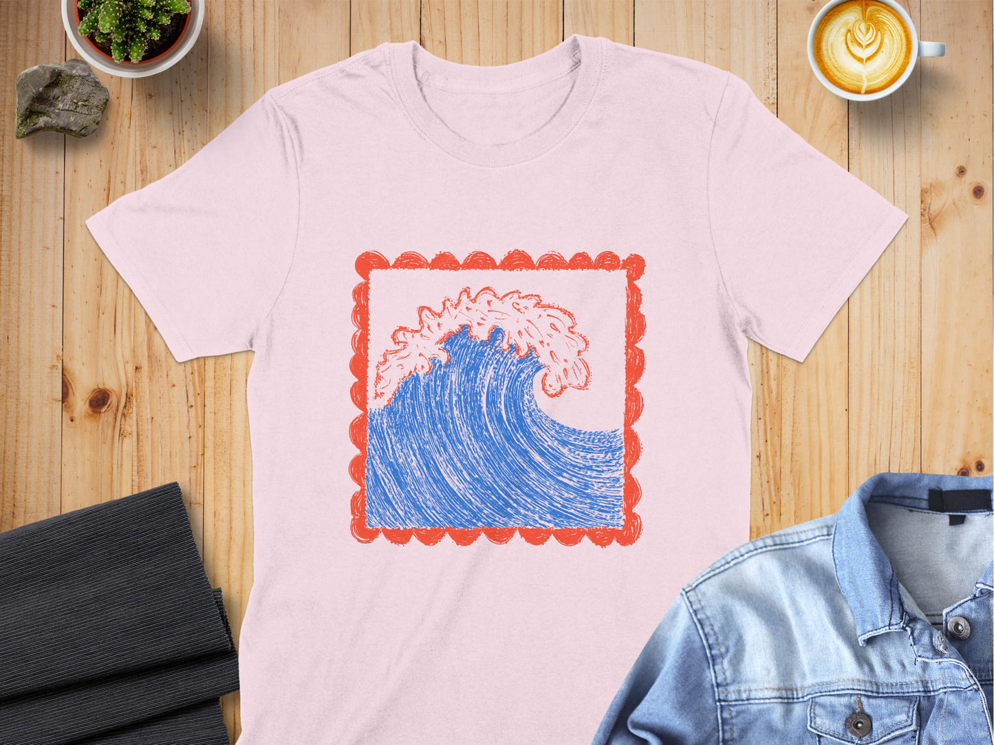 Colorful Wave Design Graphic T-Shirt product type