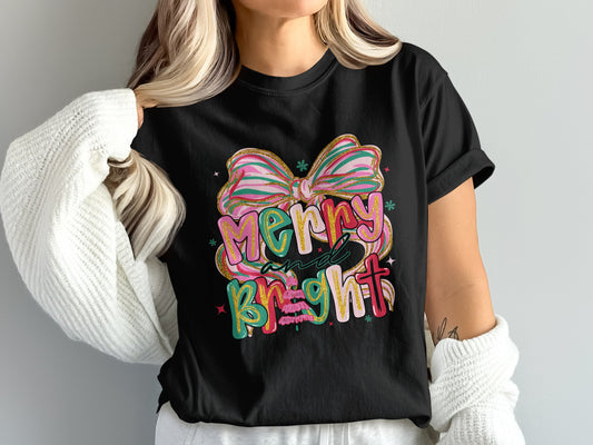 Festive Merry and Bright Graphic T-Shirt product type