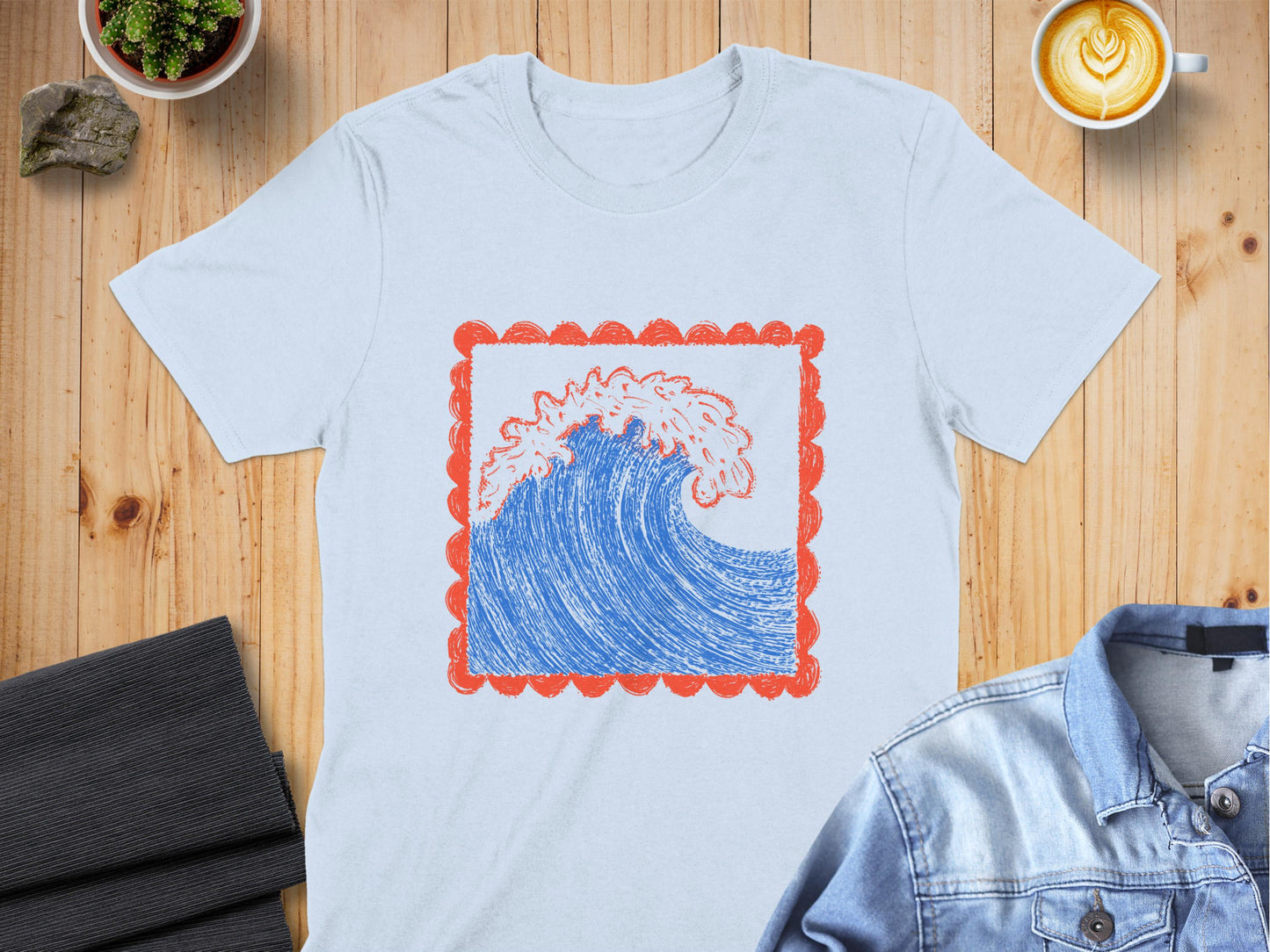 Blue Ocean Wave Art Graphic T-Shirt product type