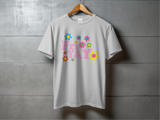 Colorful Flower Print Friday Theme T-Shirt product