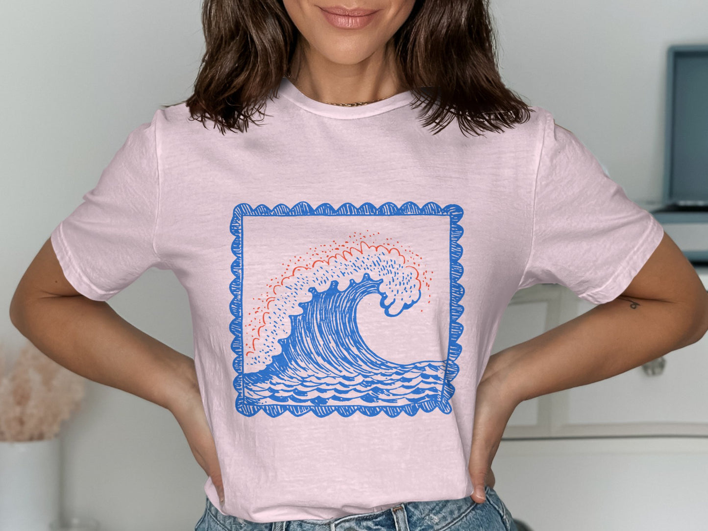 Unique Wave Illustration Design T-Shirt product type
