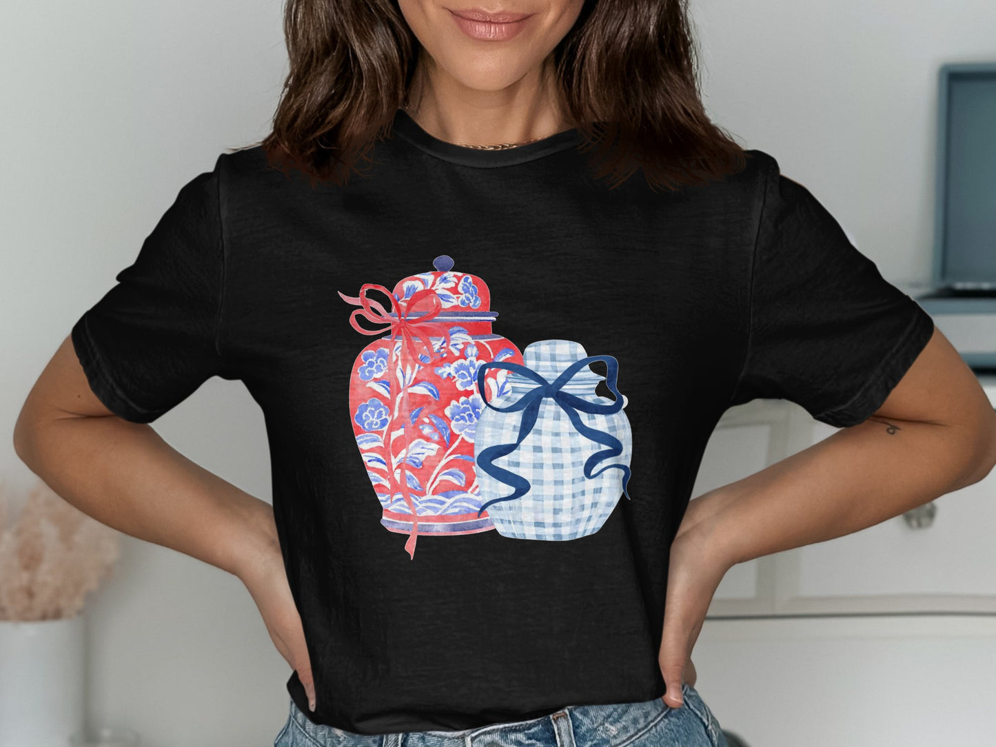 Stylish Jars with Ribbons Graphic Tee product type