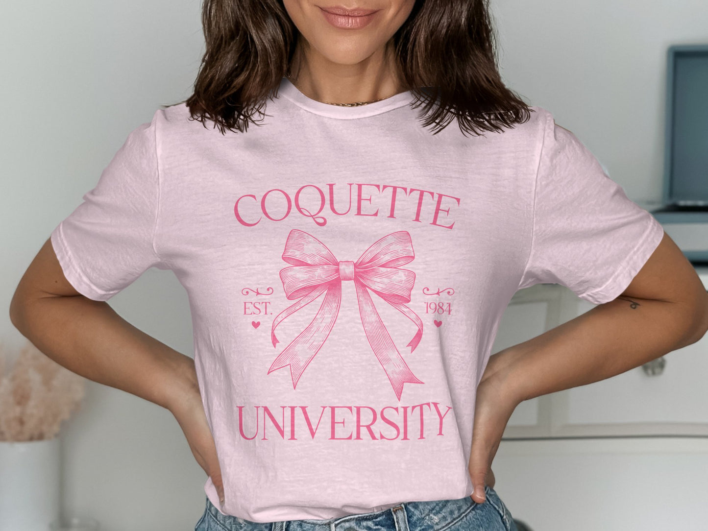 Coquette University T-Shirt with Bow Design product