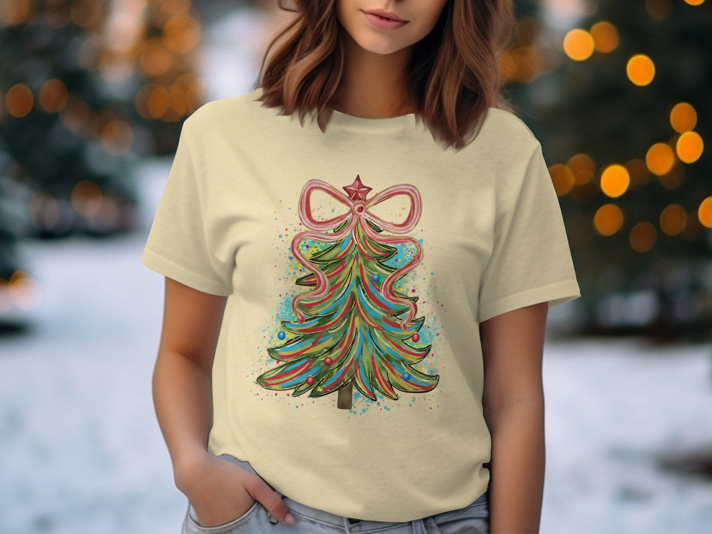 Festive Christmas Tree Design Holiday T-Shirt product