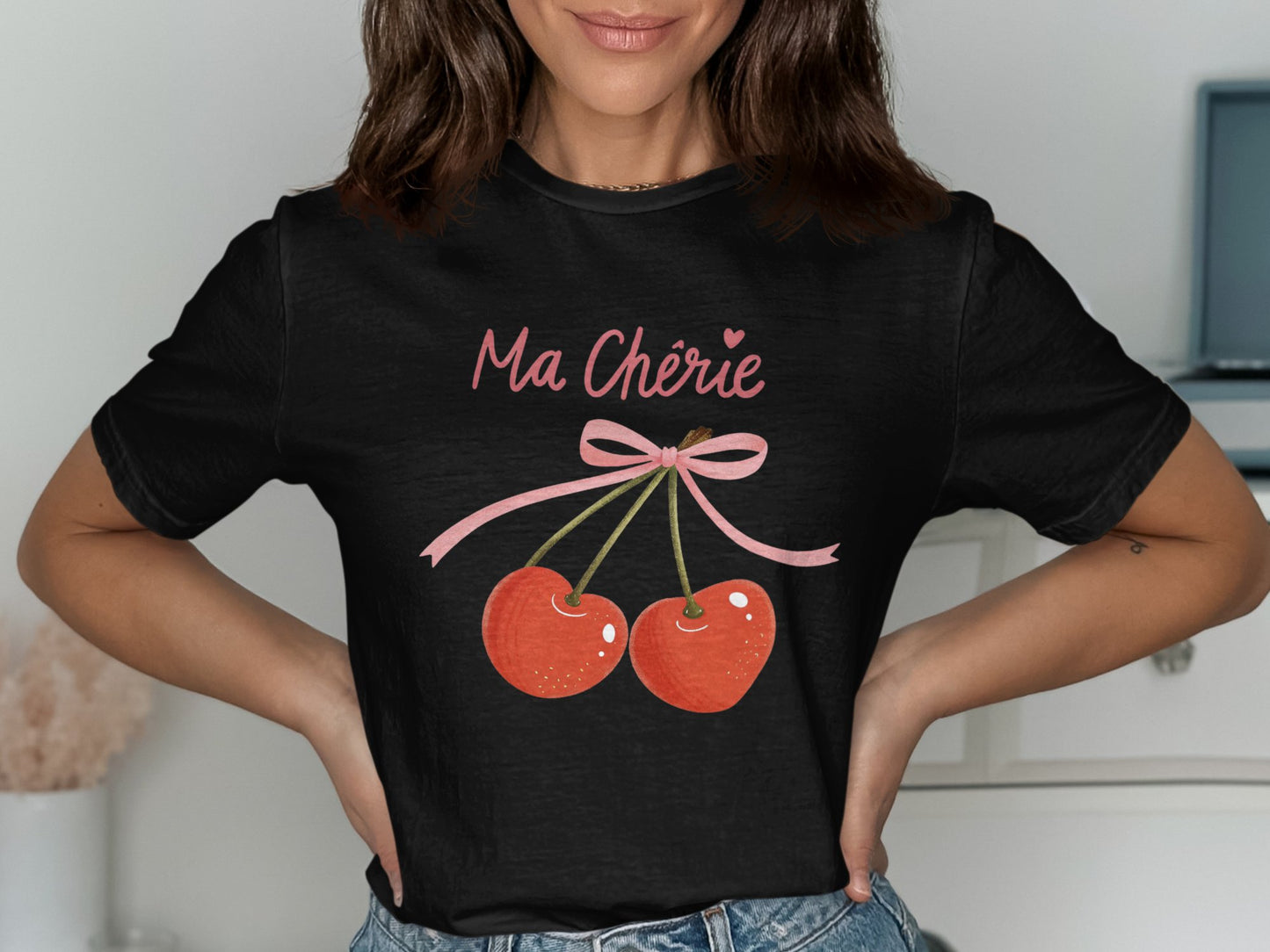 Ma Chérie with Heart and Bow Graphic T-Shirt product type