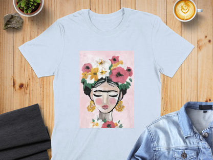 Unique Artistic Floral Headpiece Design T-shirt product