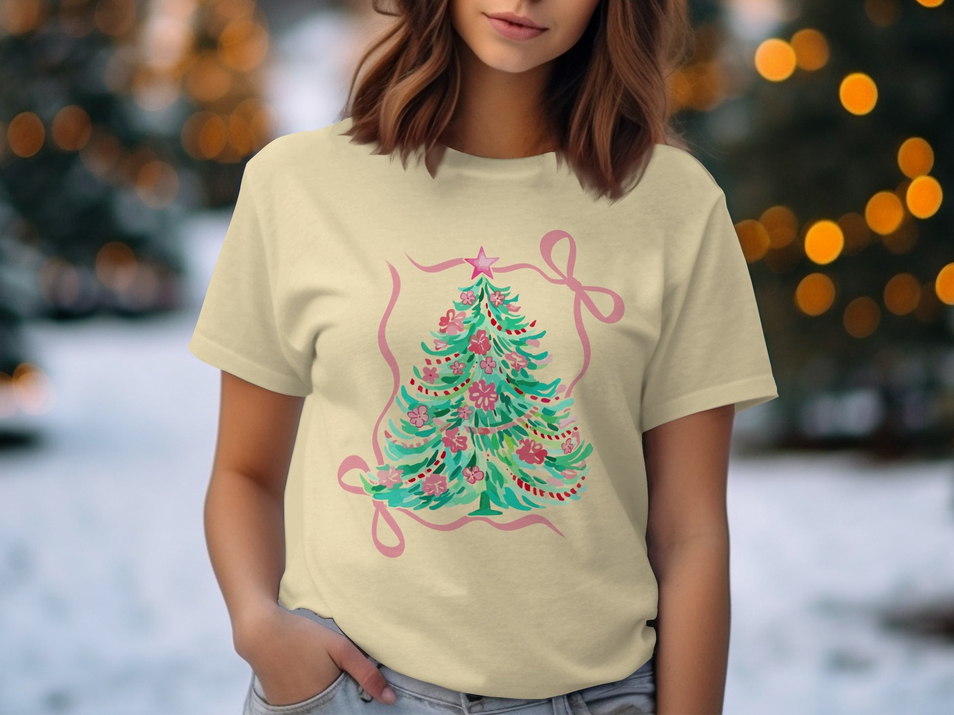 Festive Christmas Tree Design T-Shirt product type