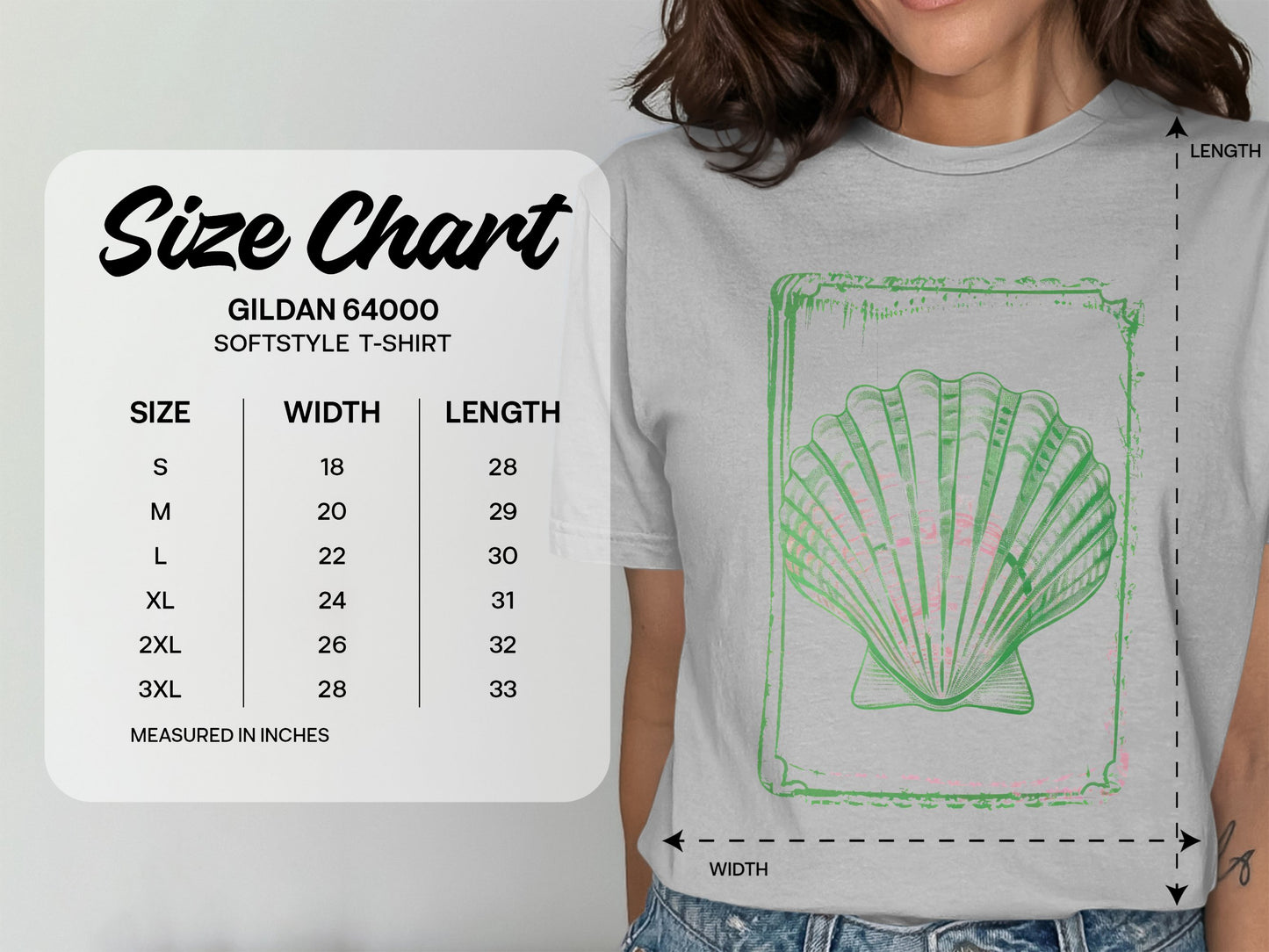 Seashell Print Softstyle T-Shirt product type