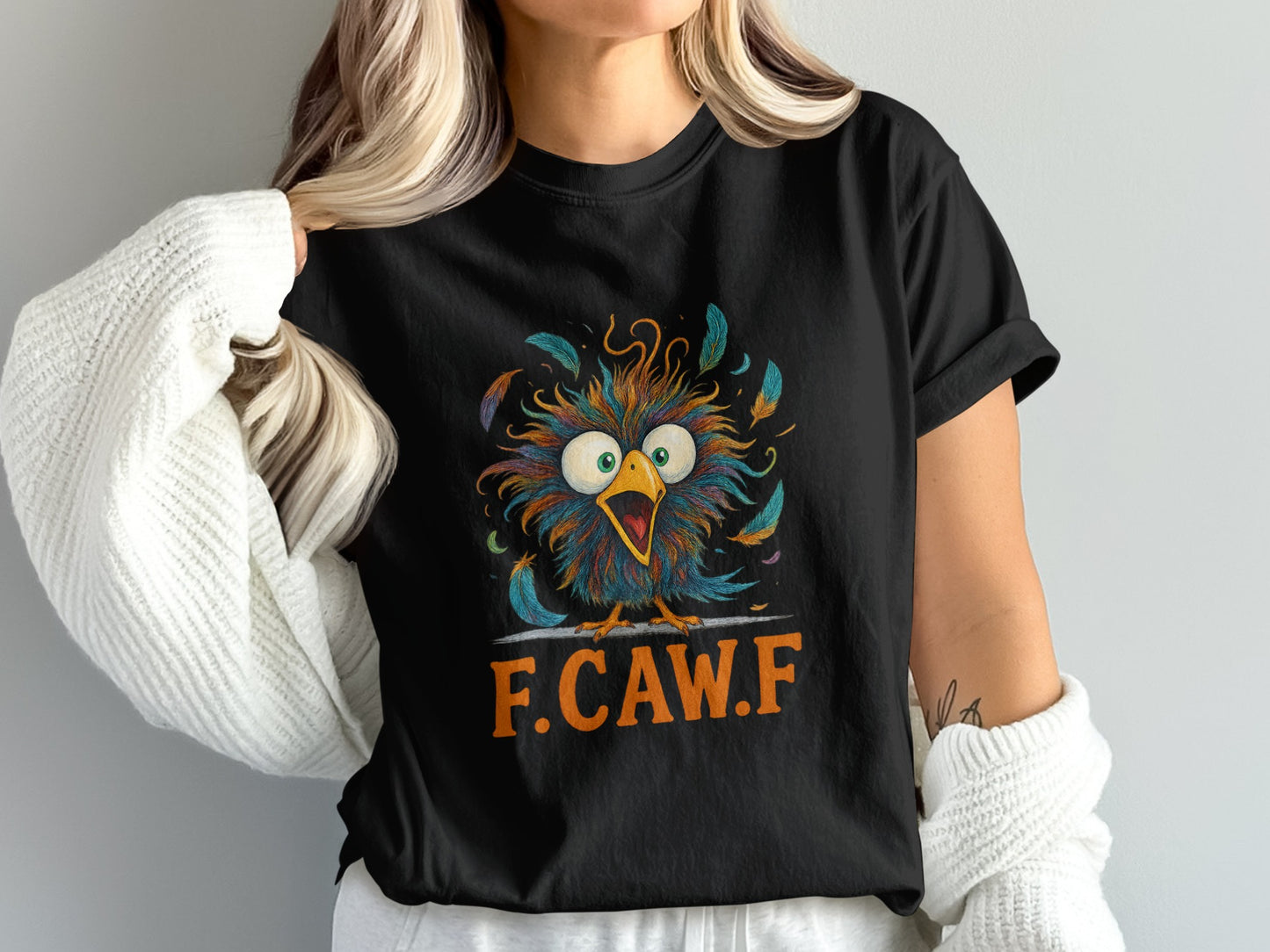 Colorful Furious Bird Printed Tee Shirt product