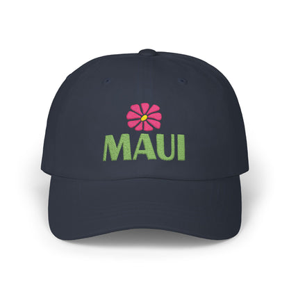 Maui Embroidered Dad Cap — Retro Hawaii Coastal Aloha Baseball Hat