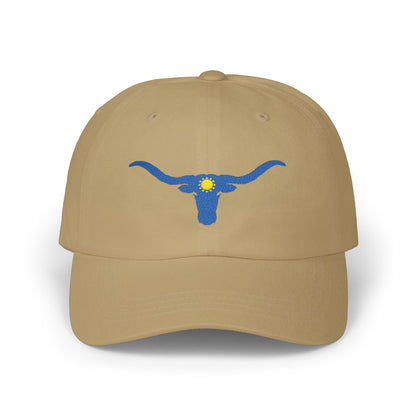 Embroidered Blue Longhorn Dad Cap Western Sun Hat