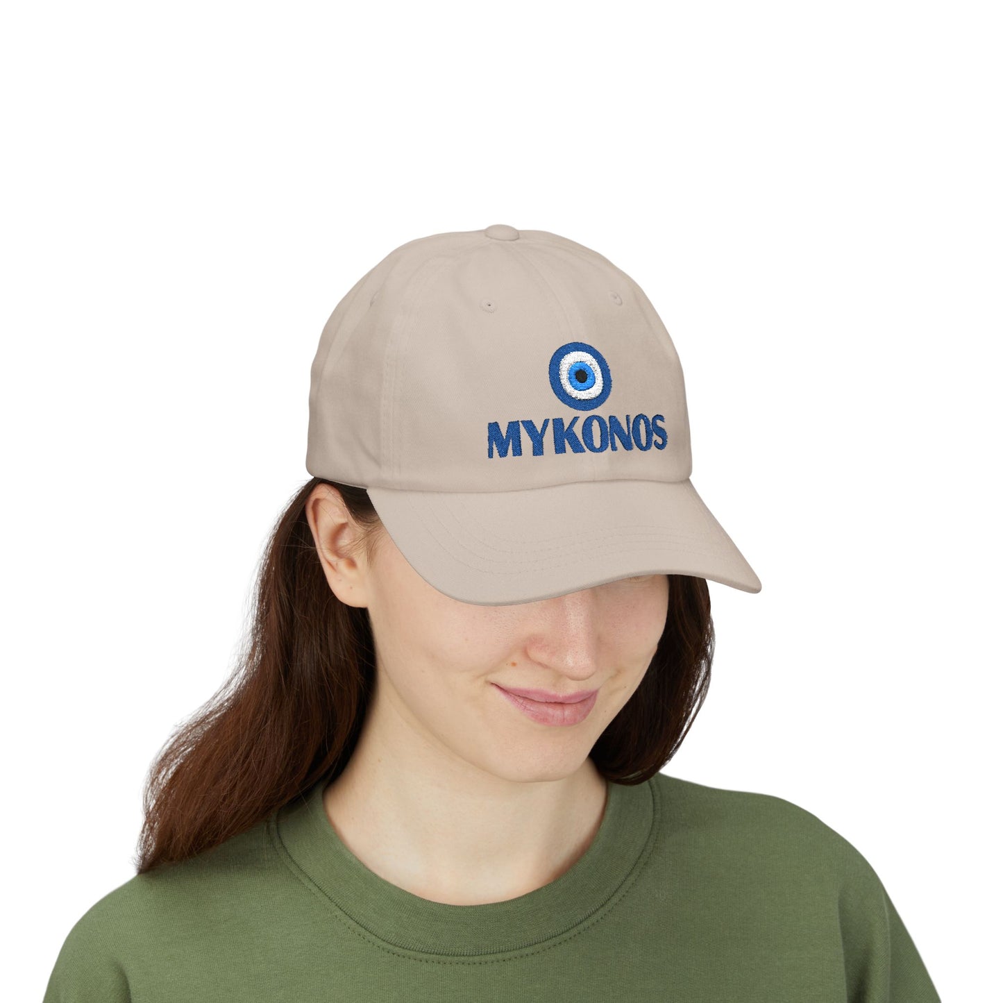 Mykonos Evil Eye Dad Cap — Embroidered Greek Island Baseball Hat