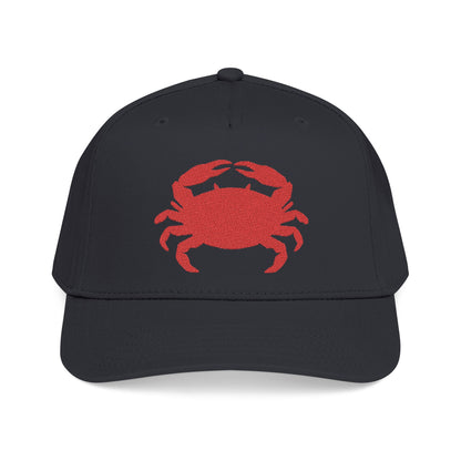 Crab Embroidered Baseball Cap, Coastal Crab Hat, Preppy Nautical Cap