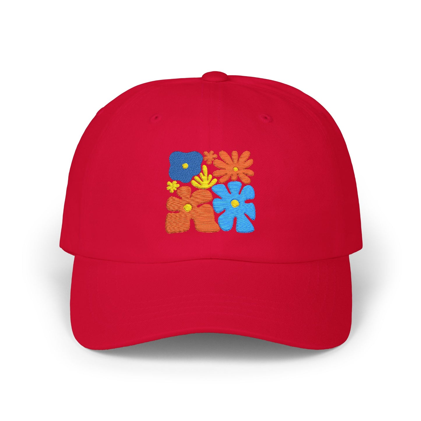 Boho Floral Baseball Dad Cap Retro Colorful Embroidered Flowers