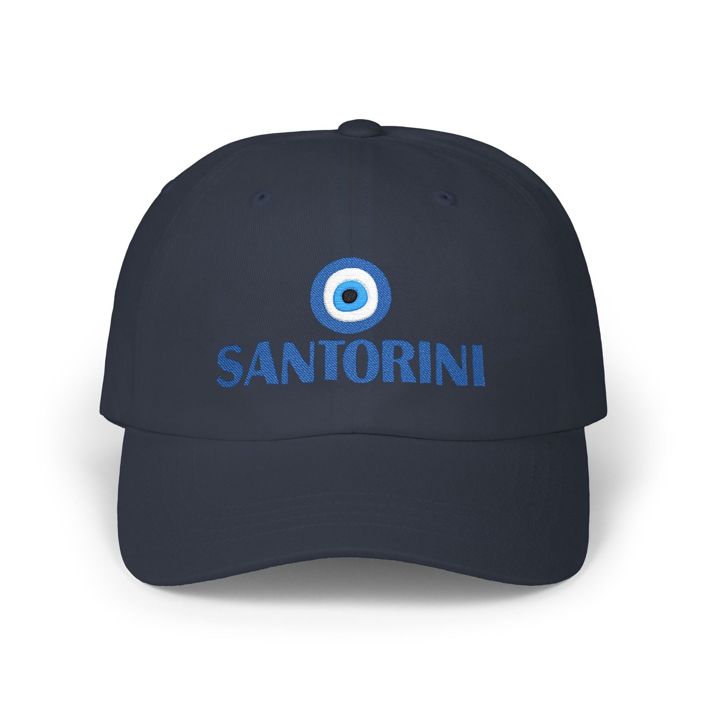 Santorini Evil Eye Dad Cap – Greek Island Embroidered Baseball Hat
