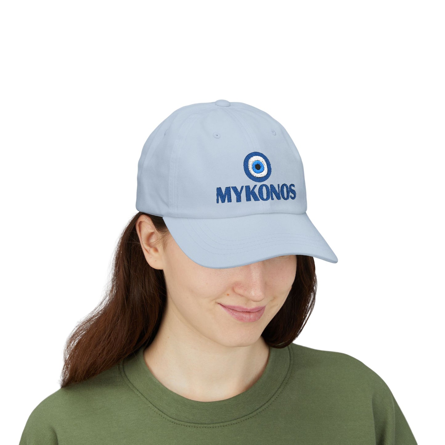 Mykonos Evil Eye Dad Cap — Embroidered Greek Island Baseball Hat