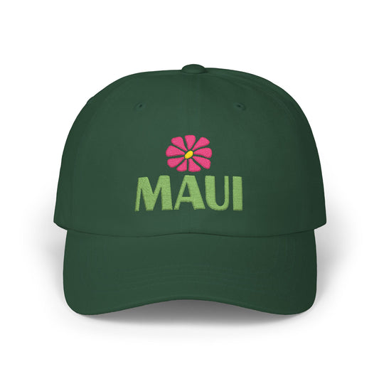 Maui Embroidered Dad Cap — Retro Hawaii Coastal Aloha Baseball Hat