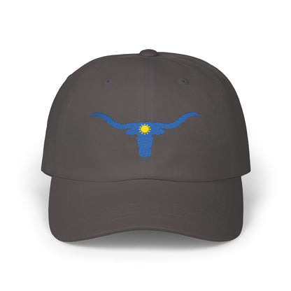 Embroidered Blue Longhorn Dad Cap Western Sun Hat