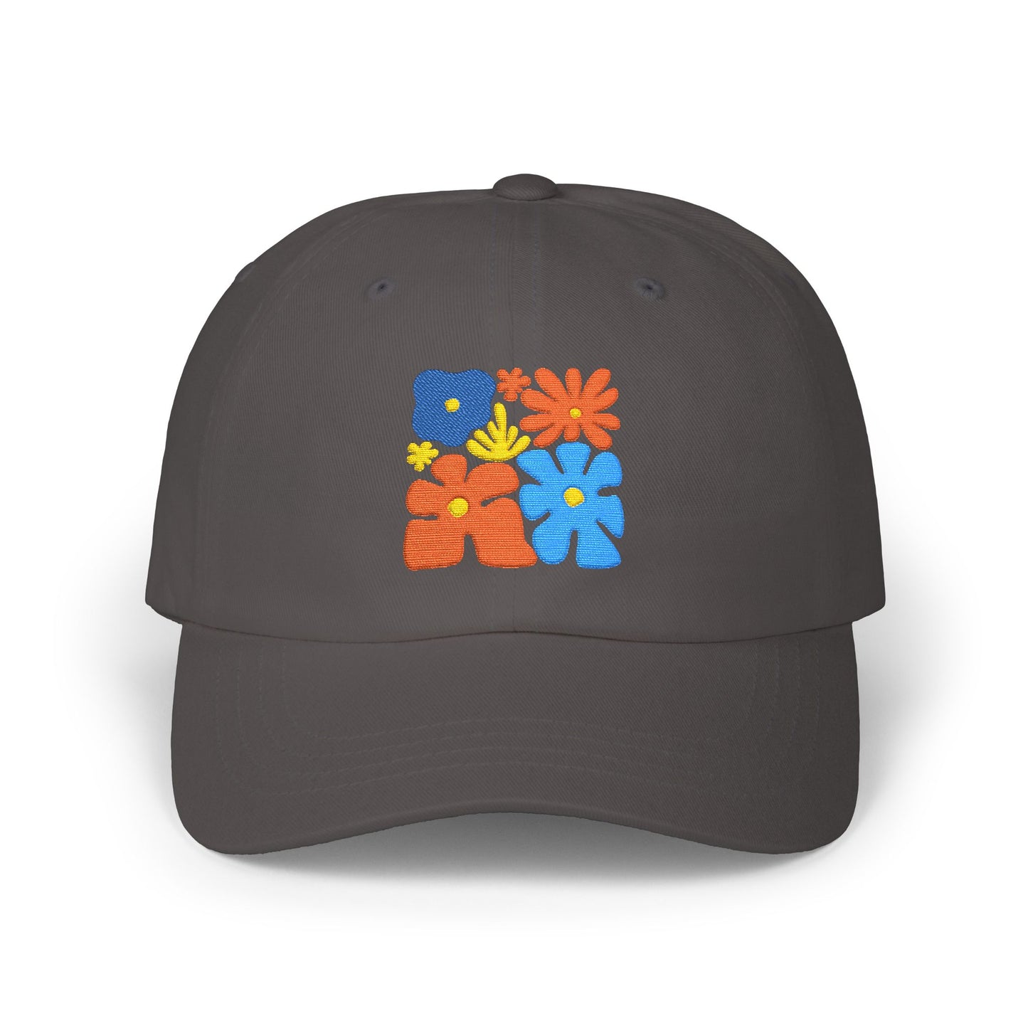 Boho Floral Baseball Dad Cap Retro Colorful Embroidered Flowers