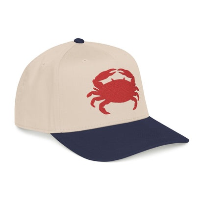 Crab Embroidered Baseball Cap, Coastal Crab Hat, Preppy Nautical Cap