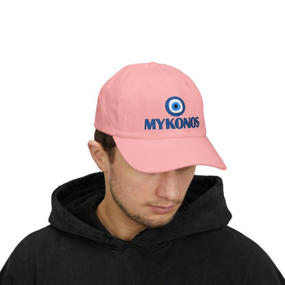 Mykonos Evil Eye Dad Cap — Embroidered Greek Island Baseball Hat