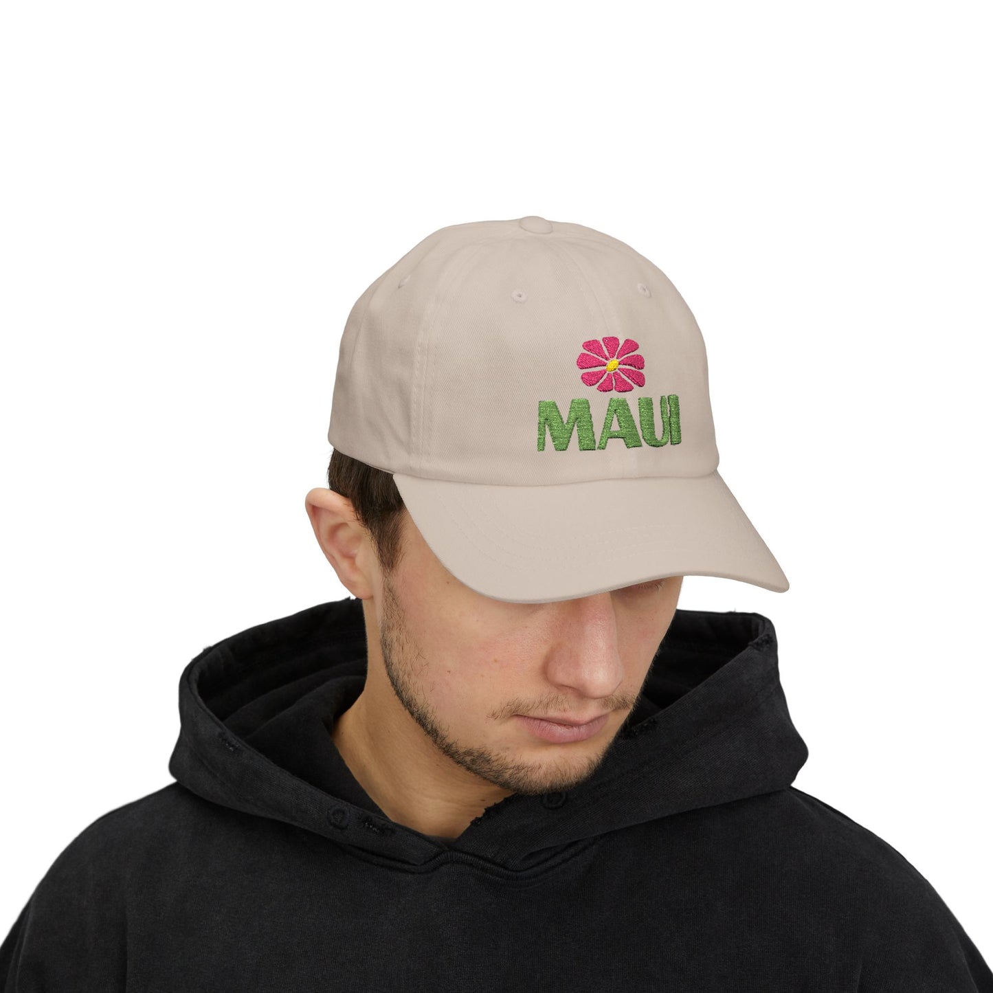 Maui Embroidered Dad Cap — Retro Hawaii Coastal Aloha Baseball Hat