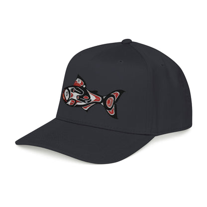 Tribal Salmon Embroidered Baseball Cap Native American Hat