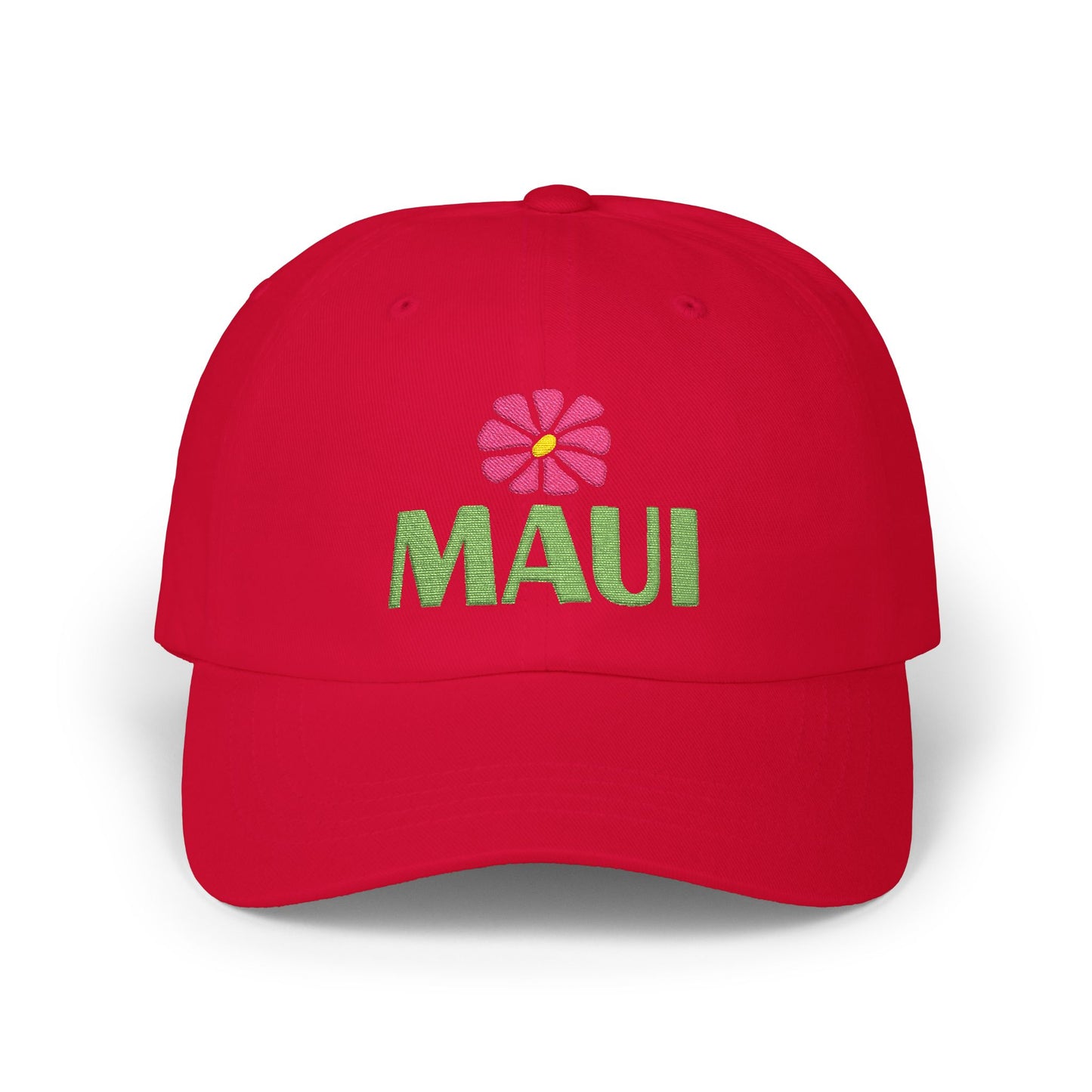 Maui Embroidered Dad Cap — Retro Hawaii Coastal Aloha Baseball Hat