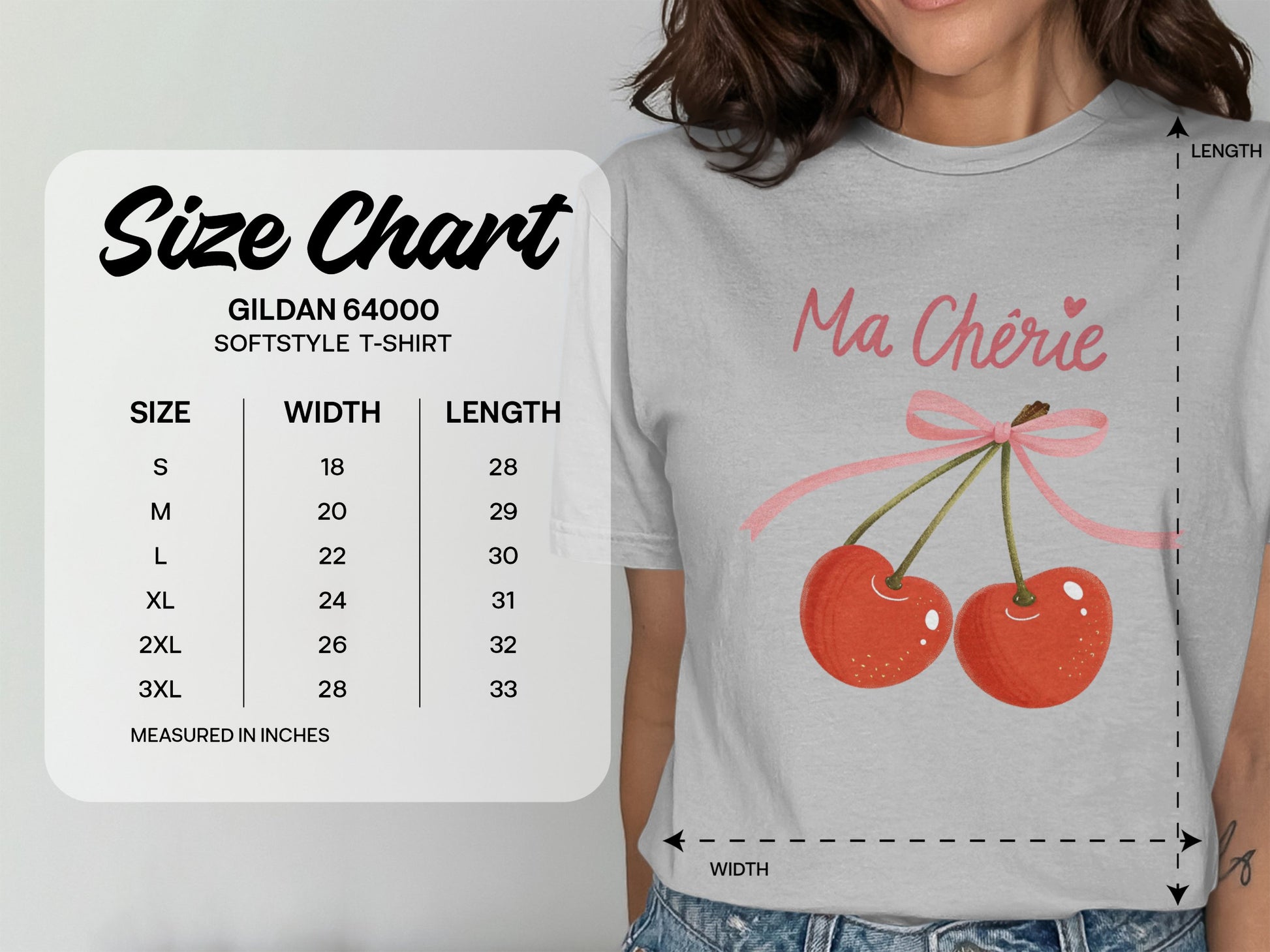 Cute Ma Chérie Cherry Print Softstyle T-Shirt product type