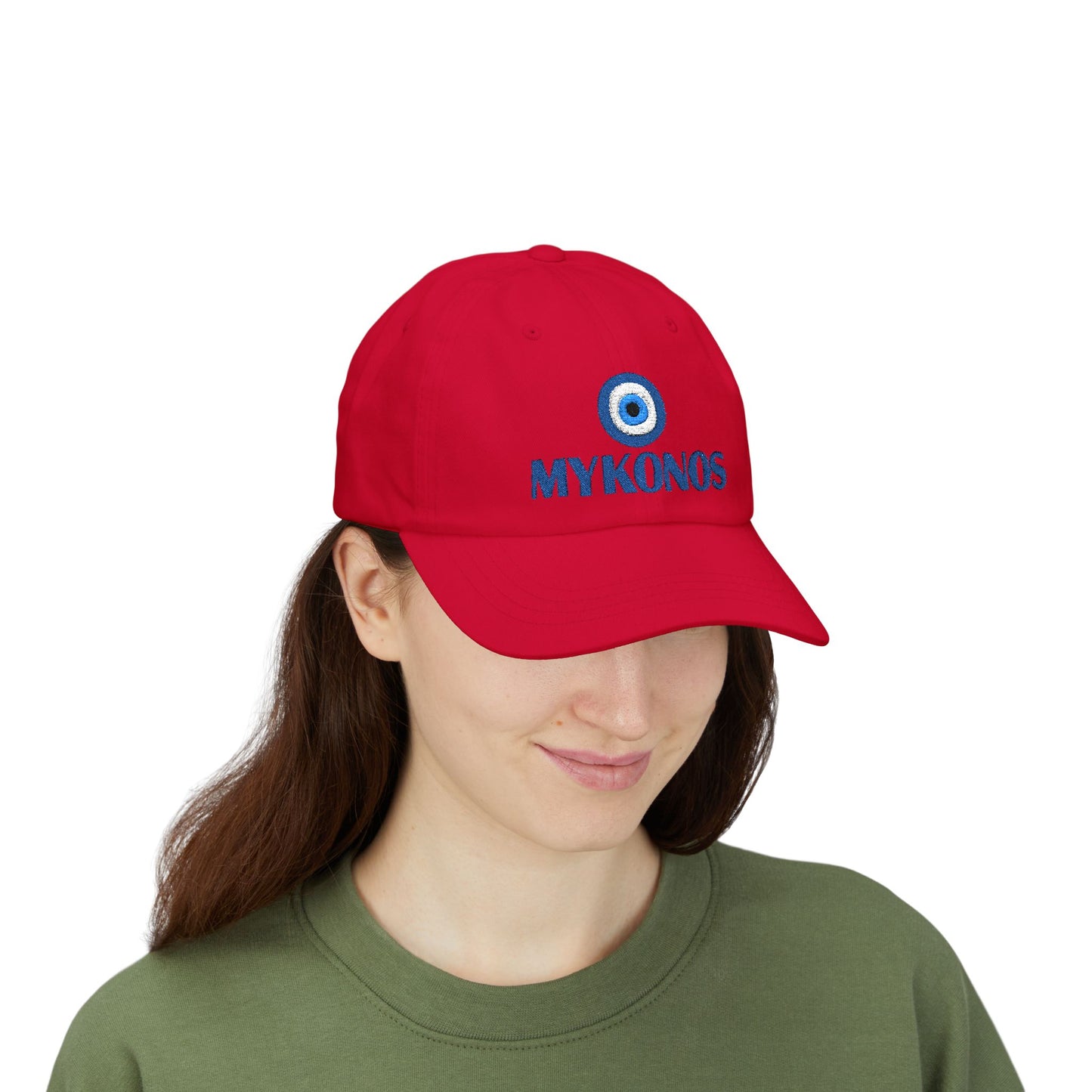 Mykonos Evil Eye Dad Cap — Embroidered Greek Island Baseball Hat