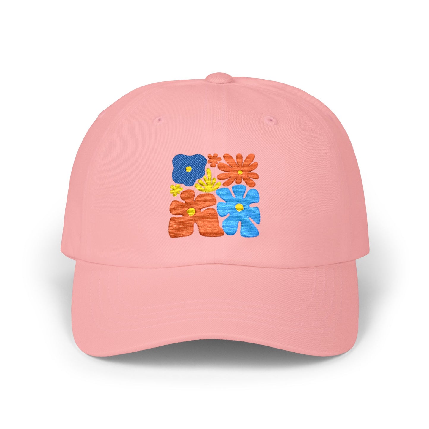 Boho Floral Baseball Dad Cap Retro Colorful Embroidered Flowers