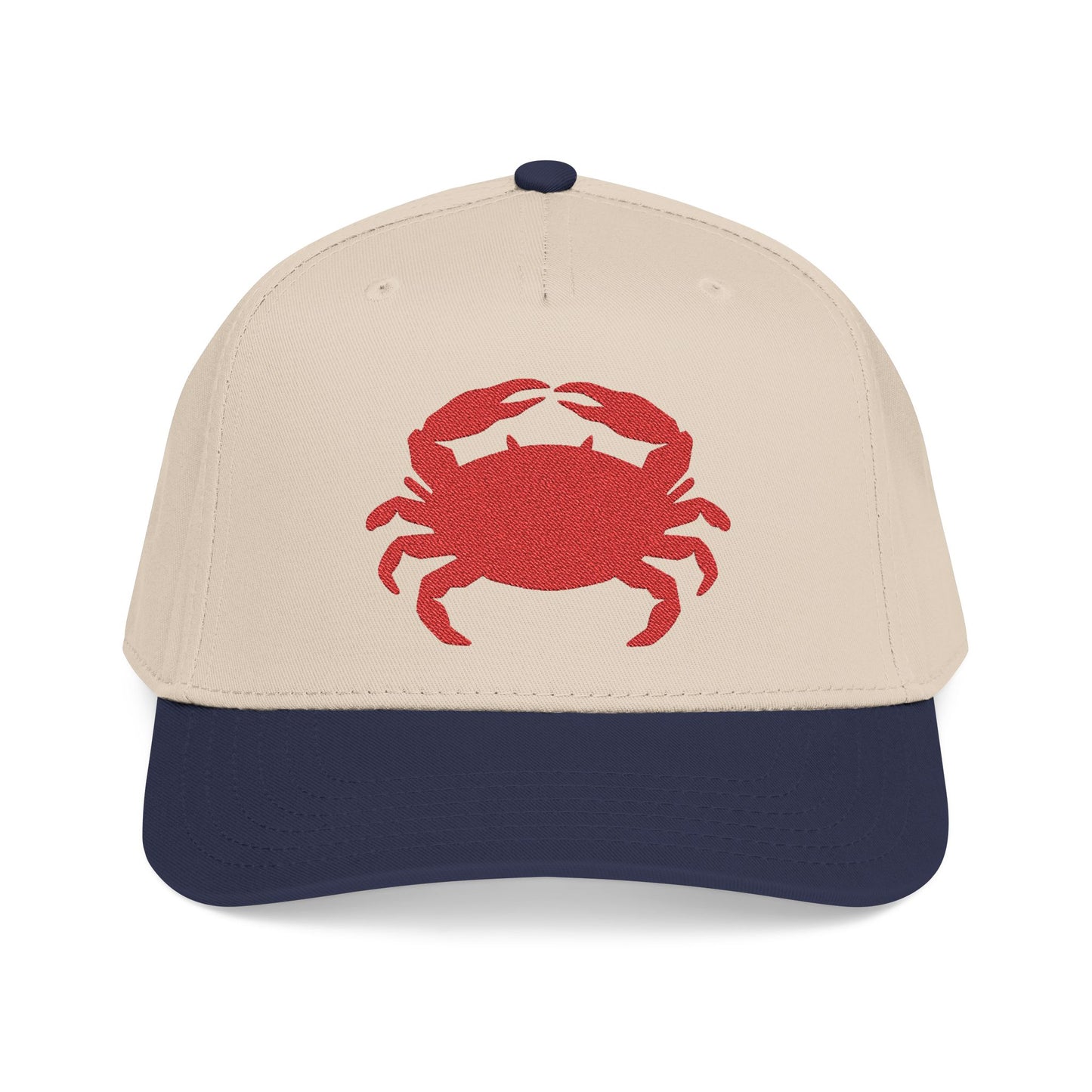 Crab Embroidered Baseball Cap, Coastal Crab Hat, Preppy Nautical Cap