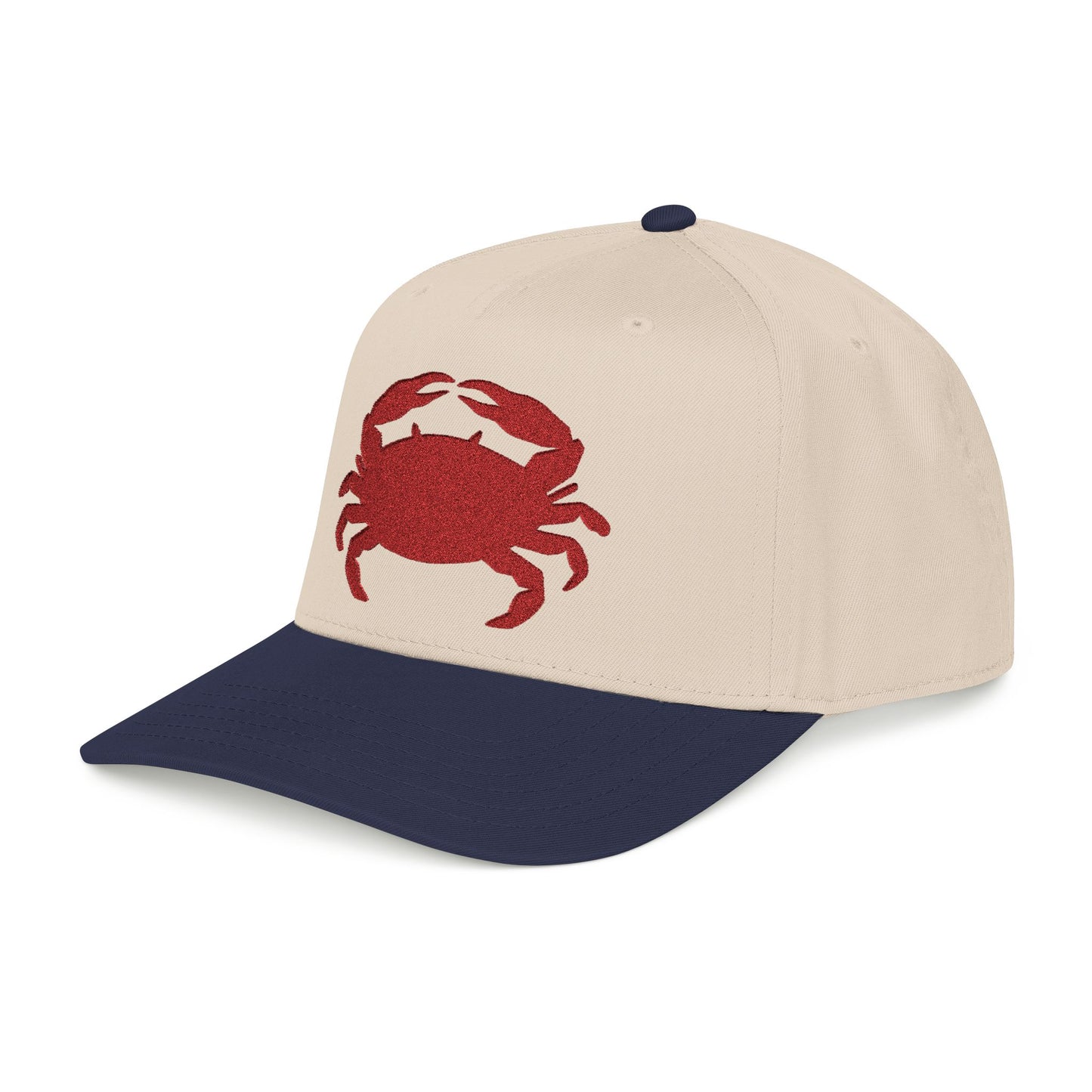 Crab Embroidered Baseball Cap, Coastal Crab Hat, Preppy Nautical Cap