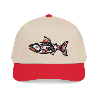 Tribal Salmon Embroidered Baseball Cap Native American Hat
