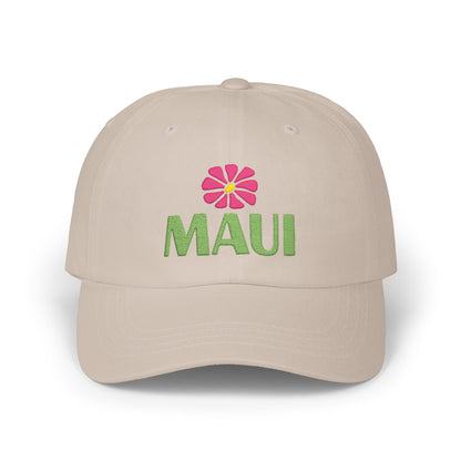 Maui Embroidered Dad Cap — Retro Hawaii Coastal Aloha Baseball Hat