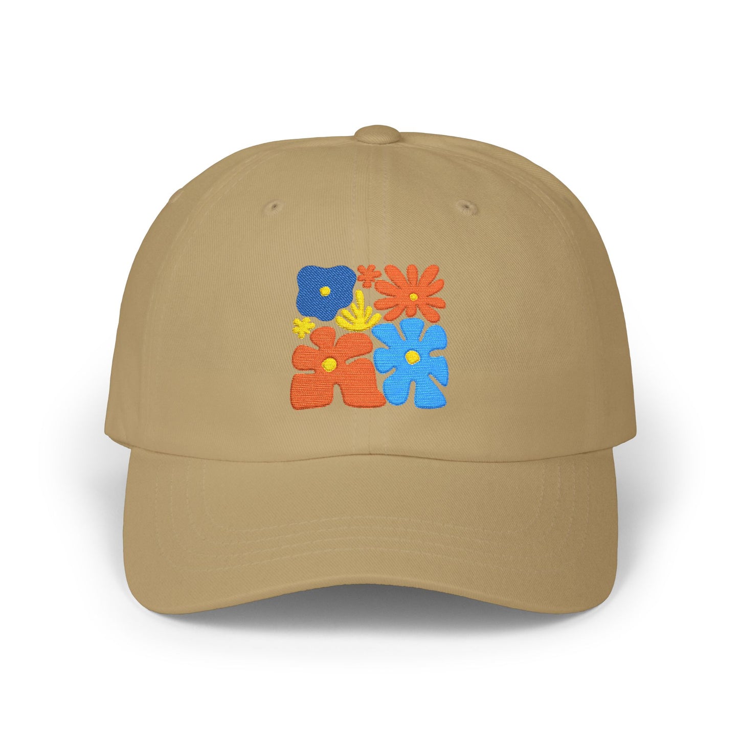 Boho Floral Baseball Dad Cap Retro Colorful Embroidered Flowers