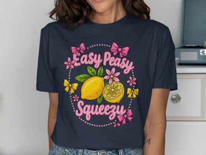 Easy Peasy Squeezy Lemon Graphic Casual T-Shirt product