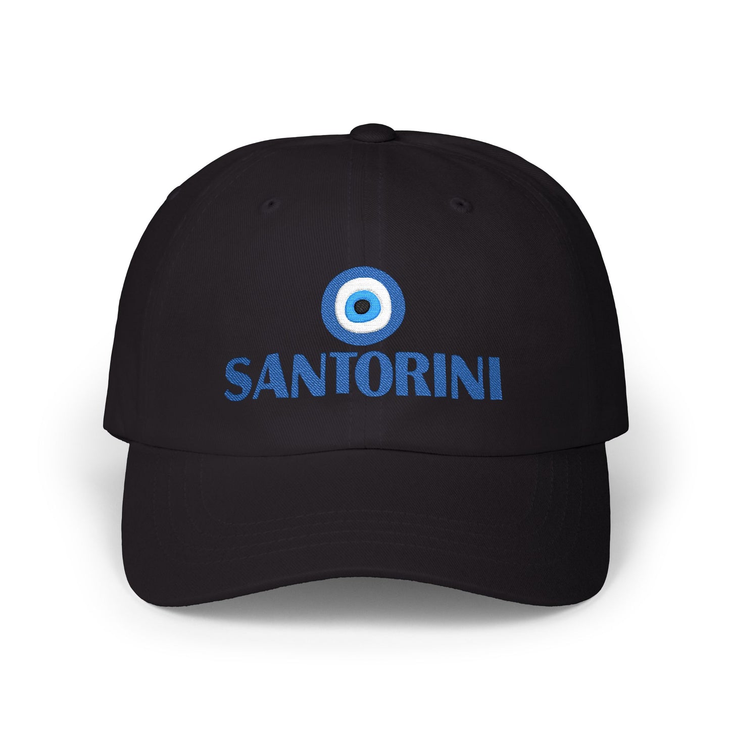 Santorini Evil Eye Dad Cap – Greek Island Embroidered Baseball Hat