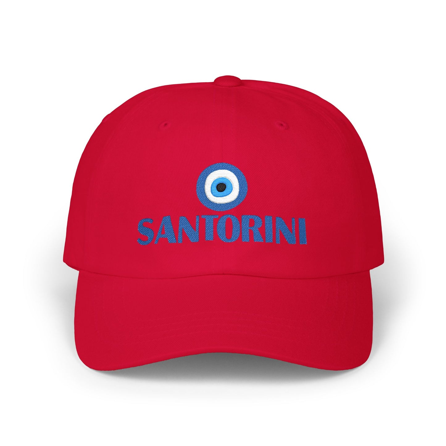 Santorini Evil Eye Dad Cap – Greek Island Embroidered Baseball Hat