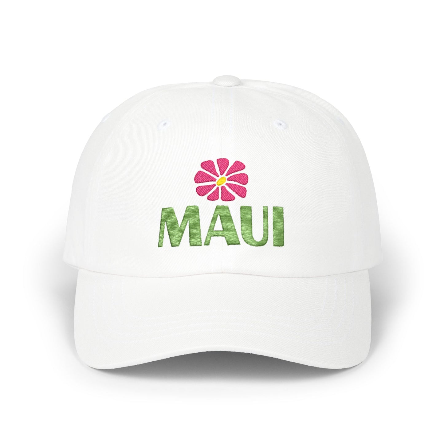 Maui Embroidered Dad Cap — Retro Hawaii Coastal Aloha Baseball Hat