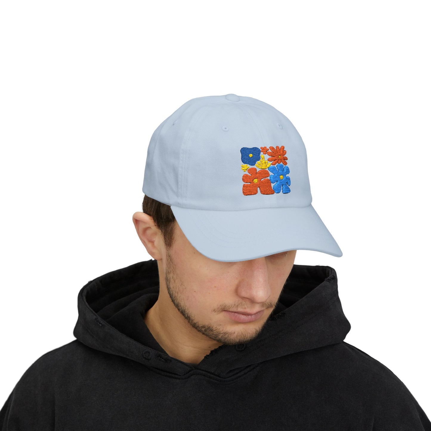 Boho Floral Baseball Dad Cap Retro Colorful Embroidered Flowers