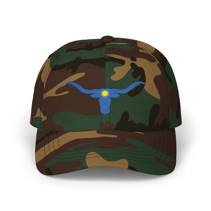 Embroidered Blue Longhorn Dad Cap Western Sun Hat