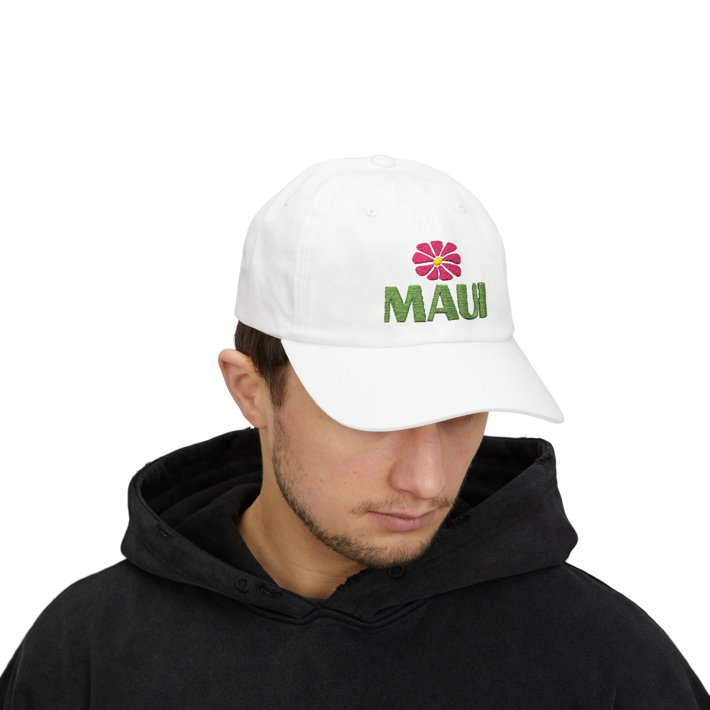 Maui Embroidered Dad Cap — Retro Hawaii Coastal Aloha Baseball Hat